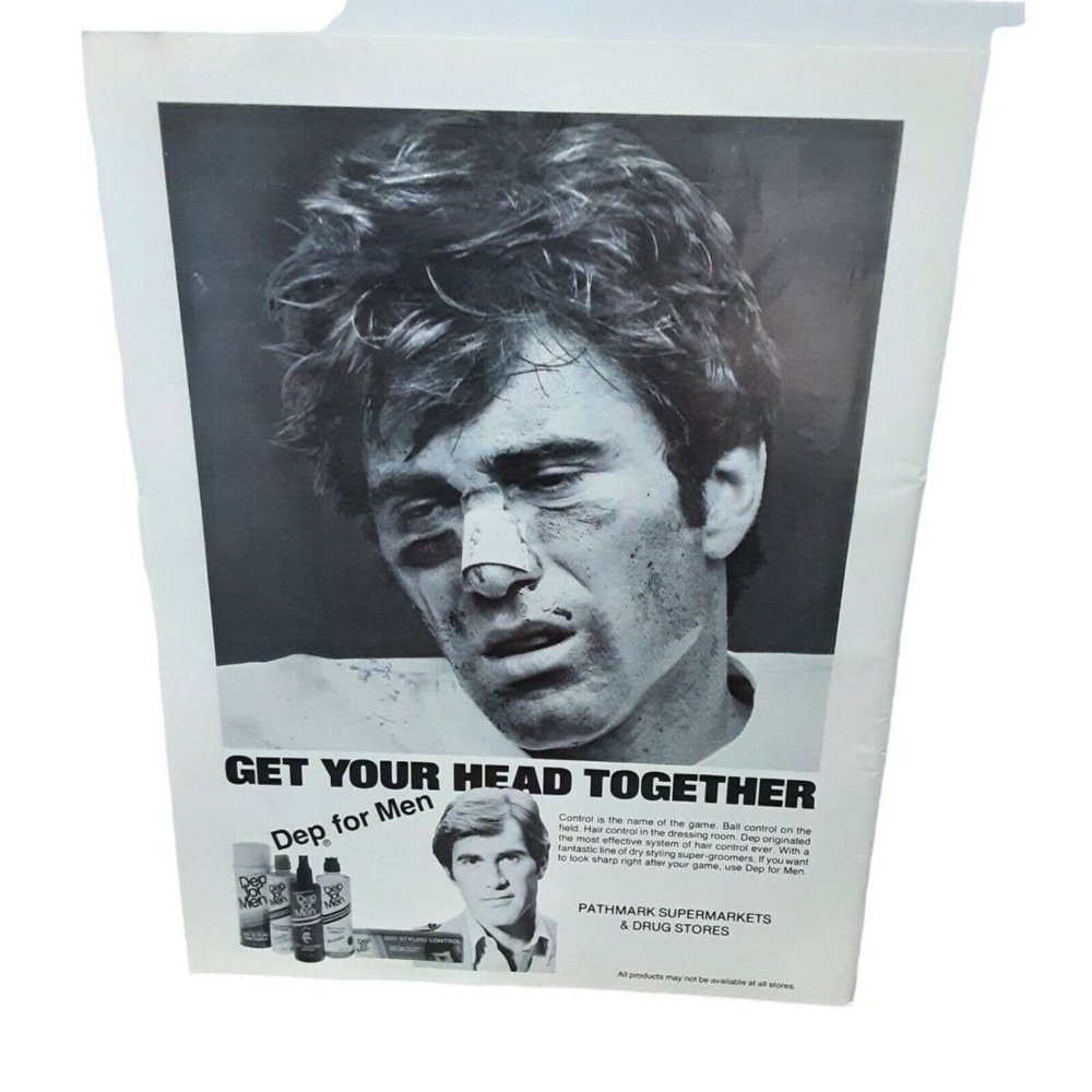 1977 Dep For Men Get Your Head Together Original Vintage Print Ad 70s styling